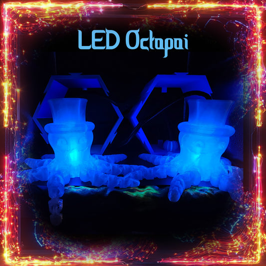 LED Poi Flowtoys Capsule Compatible – Interchangeable Modular Set | Swivel TPU Handles, Glow Shapes (Poke, D20, Crystal, Octo)