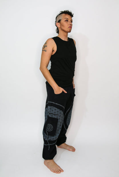 Flow Pants - Grey Flower of Life