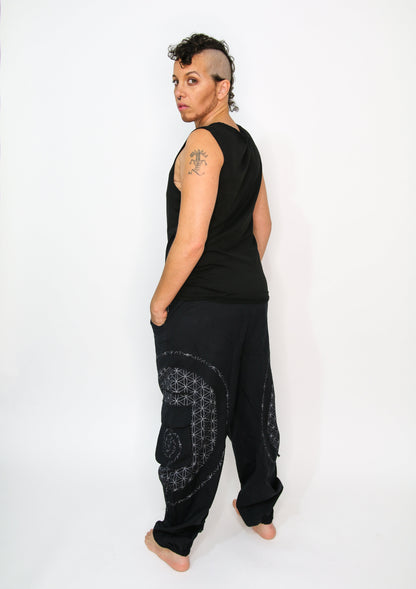 Flow Pants - Black Flower of Life