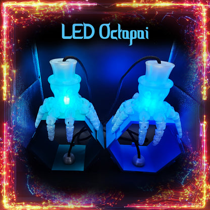 LED Poi Flowtoys Capsule Compatible – Interchangeable Modular Set | Swivel TPU Handles, Glow Shapes (Poke, D20, Crystal, Octo)