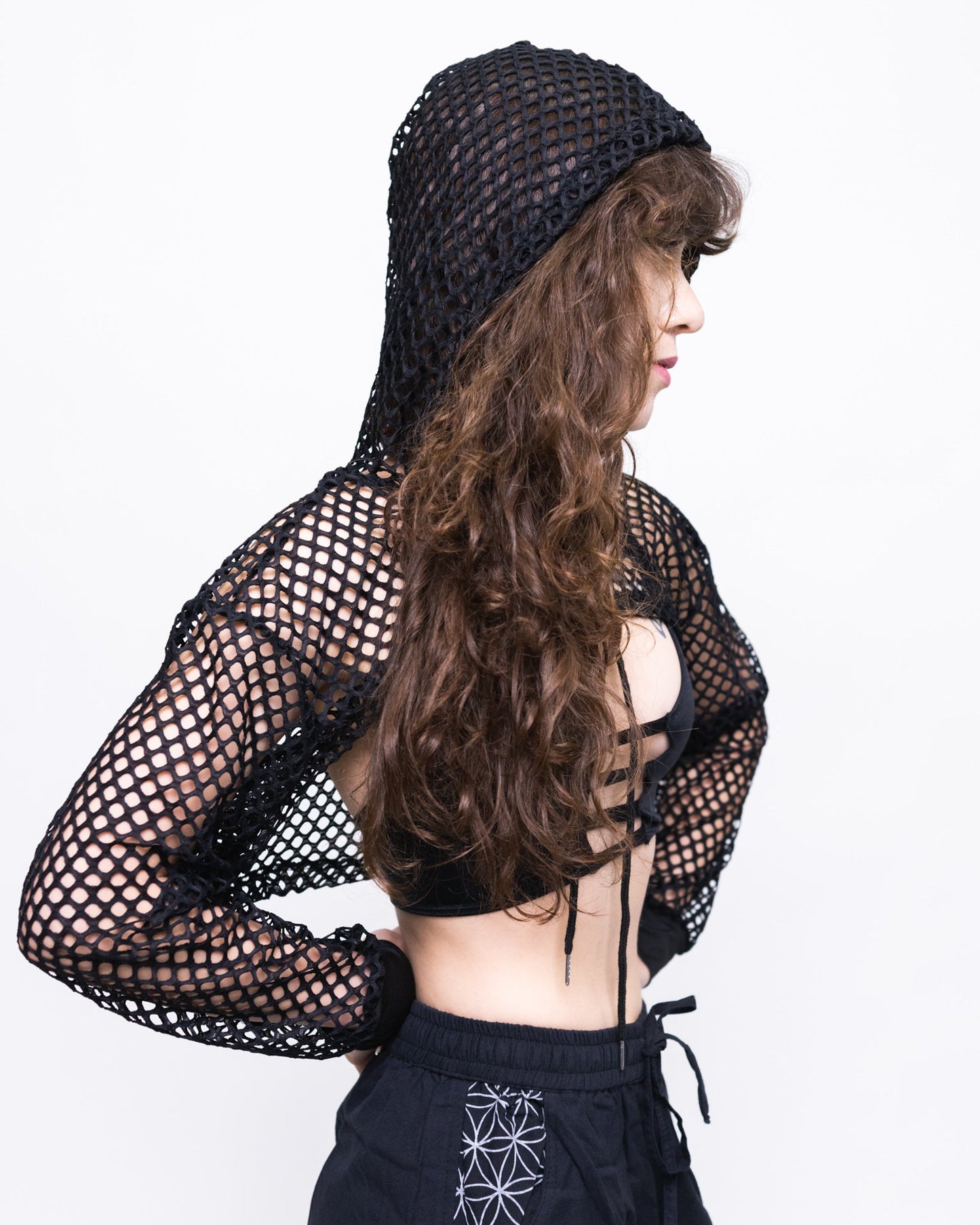 Hooded Mesh Bolero