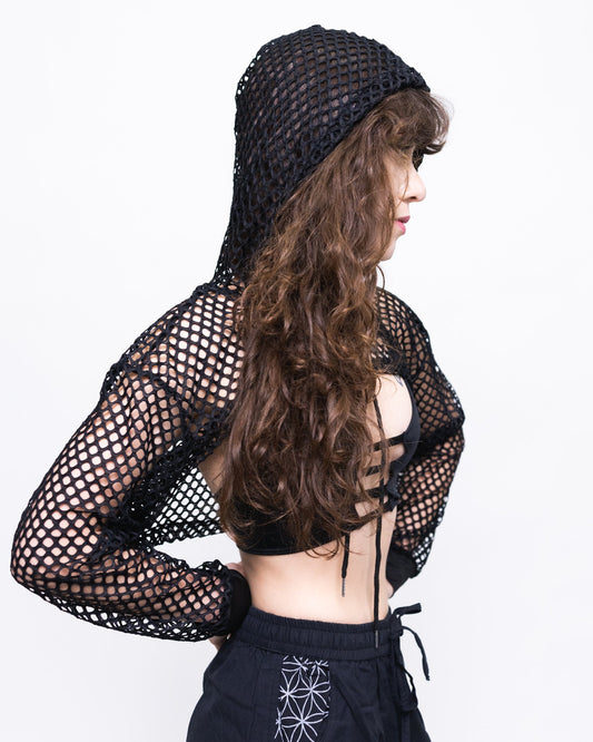 Hooded Mesh Bolero