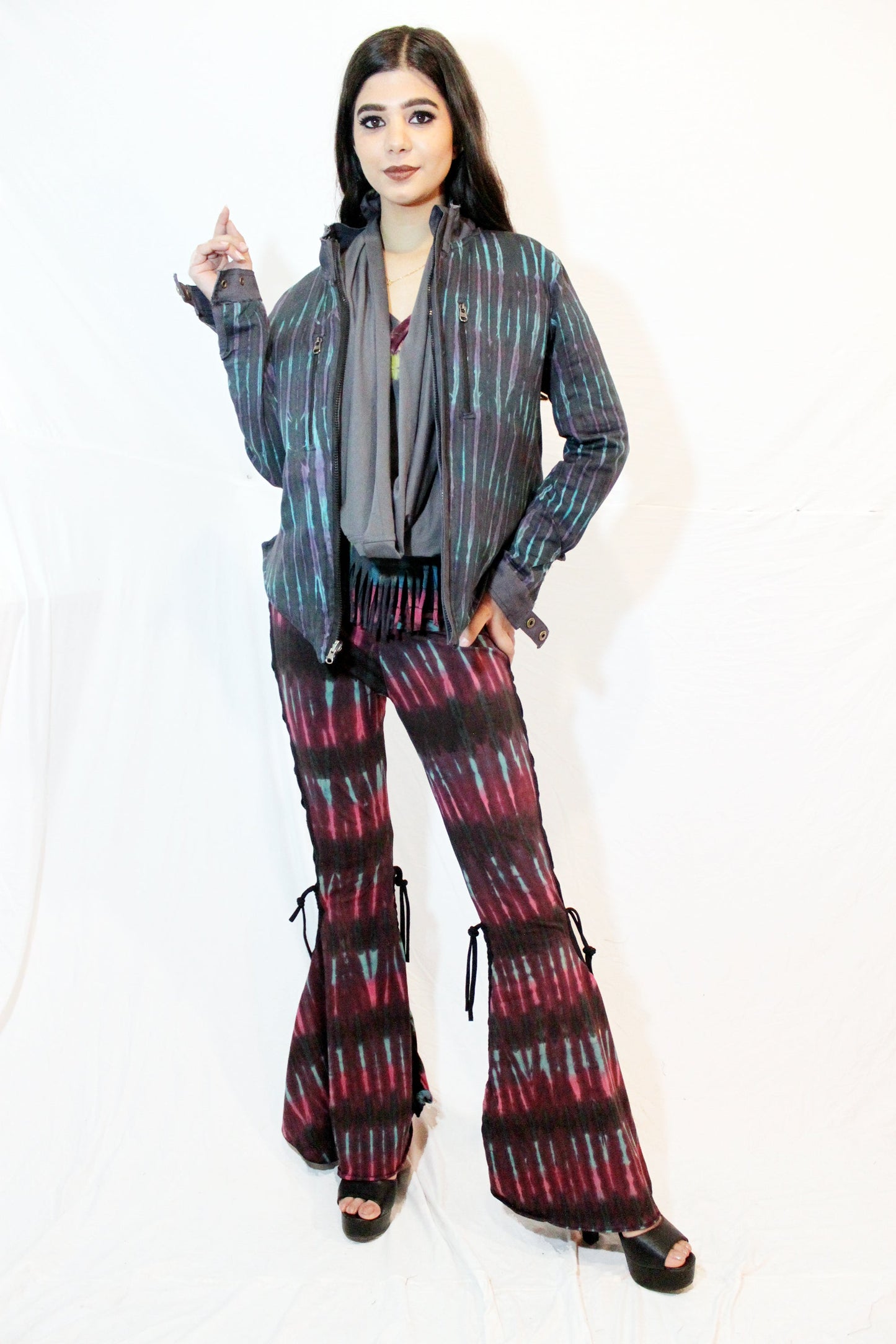 Braided Bell Bottoms Tie Dye [WPO-602B]