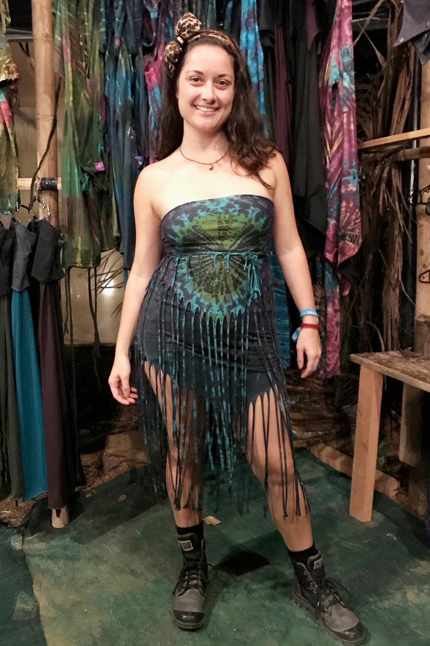 Tie Dyed Fringe Skirt [WSO-311B]