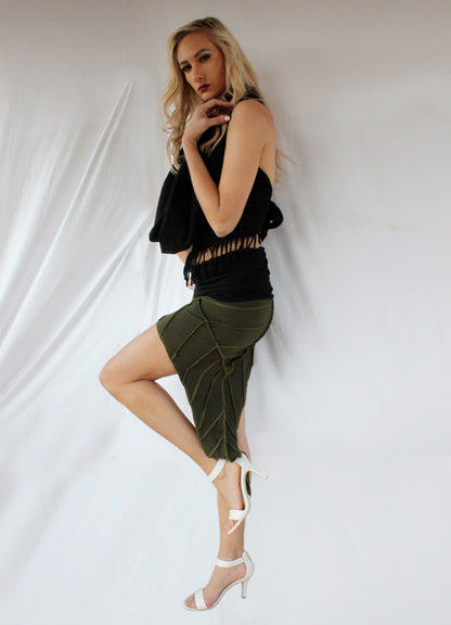 Fold Over Long Leaf Skirt [WSO-508]