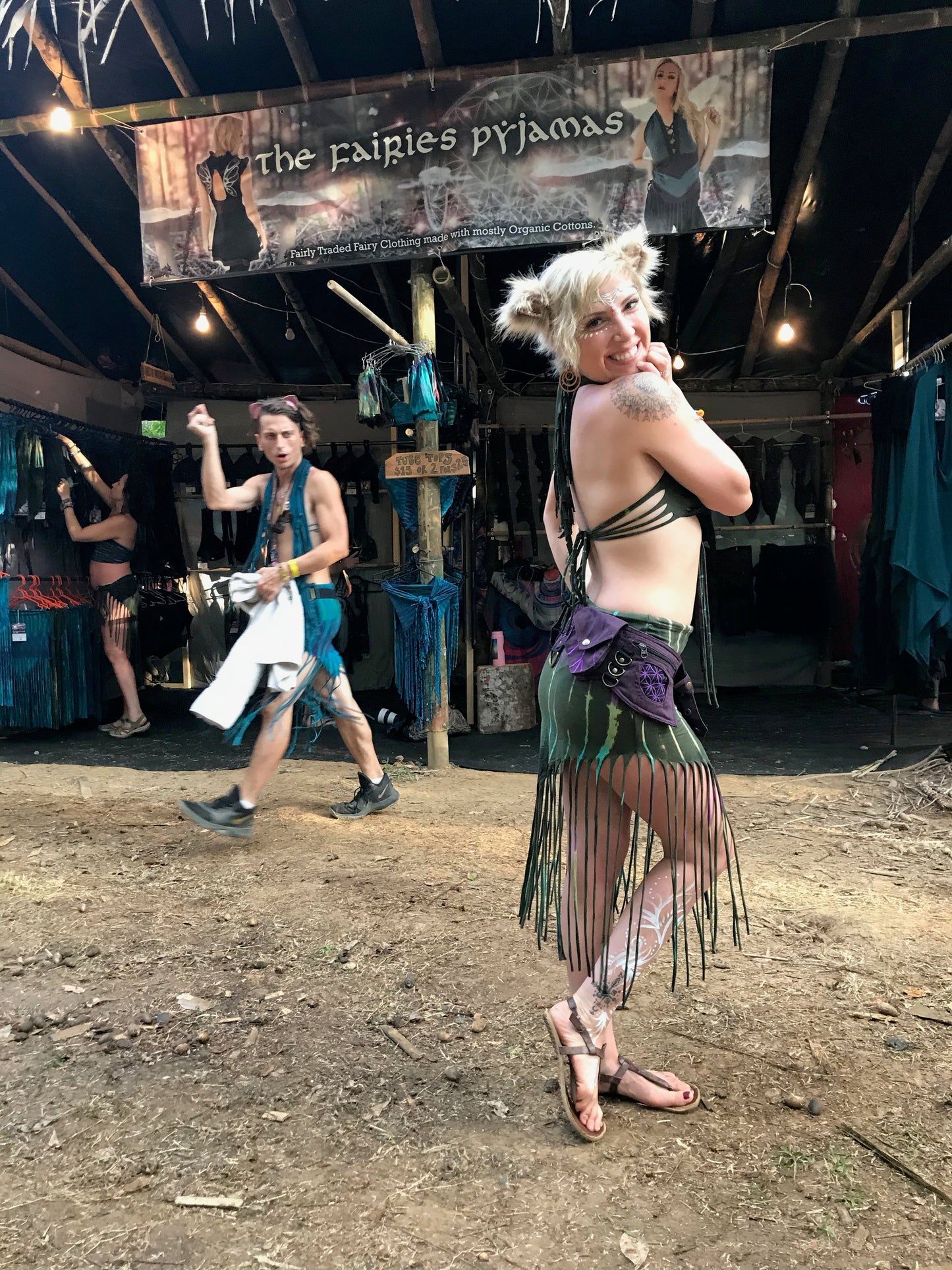Drawstring Fringe Tie Dyed Skirt [WSO-511]