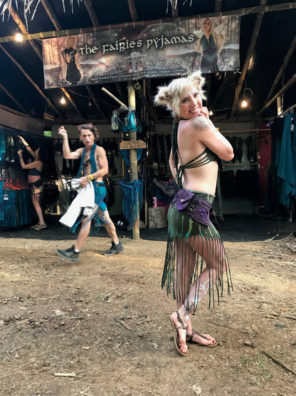 Drawstring Fringe Tie Dyed Skirt [WSO-511]